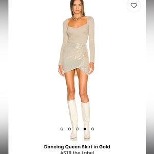 NWT ASTR the Label gold skirt